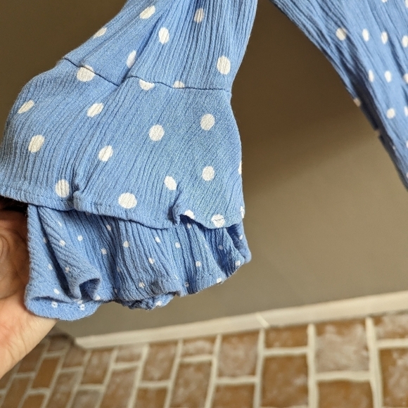 Anthropologie Everly blue polka dot blouse - Picture 5 of 5